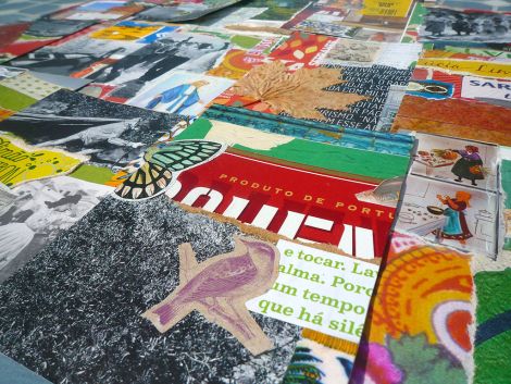 Ansichtskarten, erstellt aus Papier-Collagen