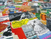 Ansichtskarten, erstellt aus Papier-Collagen