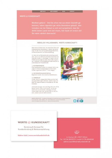 Design Geschäftspapiere und Webseite