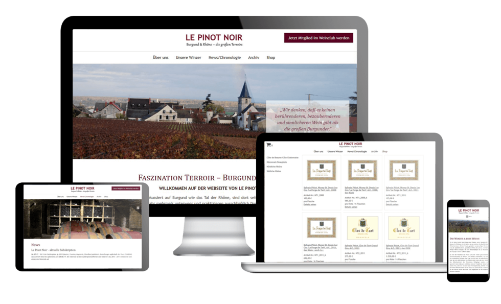 Webseite und Online-Shop für Weinhandel