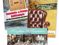 Flyer für Antik, Porzellan, Haushaltsauflösungen
