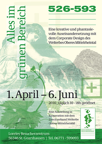 Werbeplakat zur Ausstellung "Alles im grünen Bereich" im Loreley Besucherzentrum